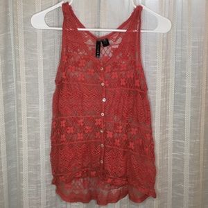 Full tilt knitted tank top pink medium